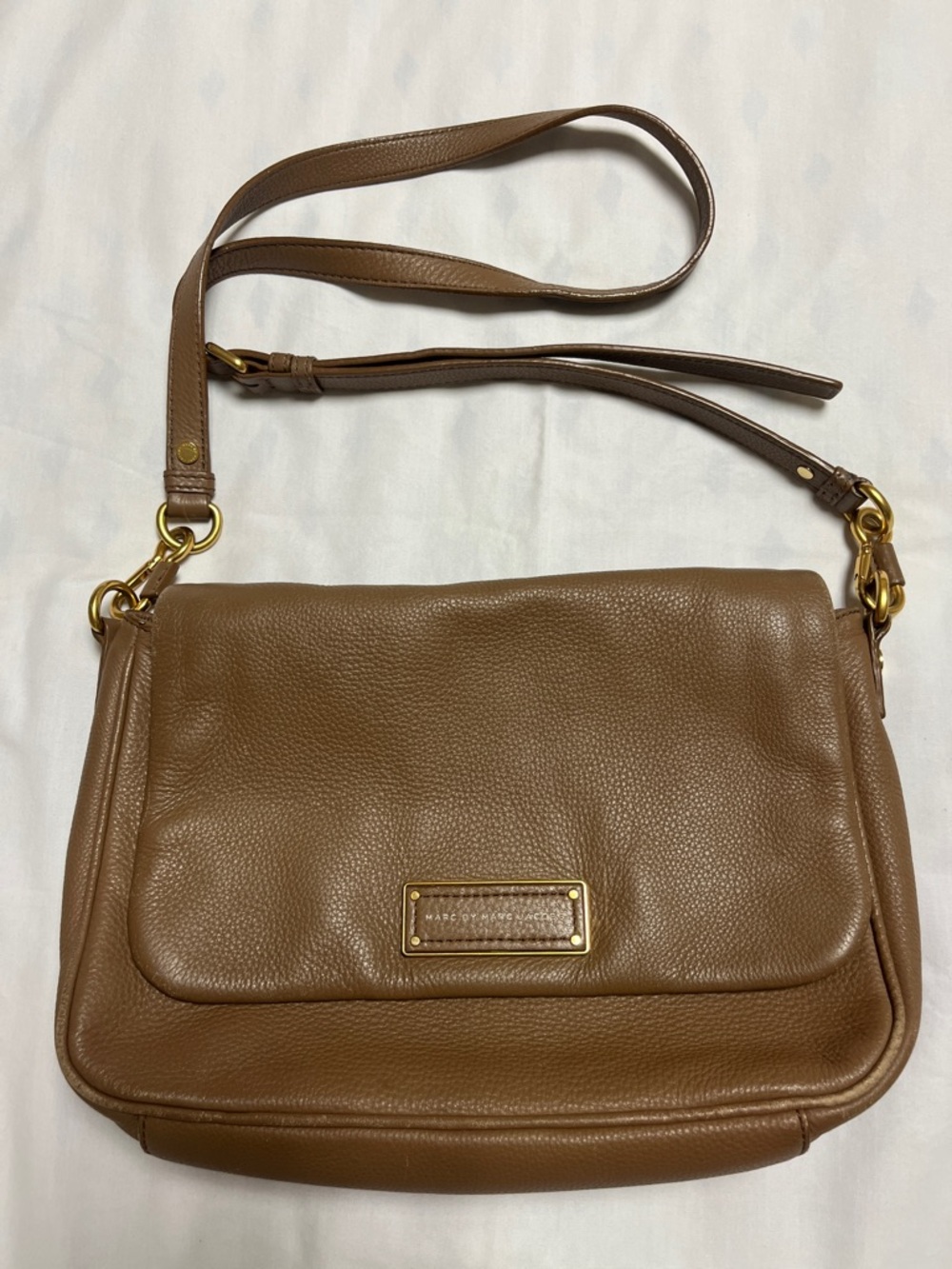 Marc by Marc Jacobs Tan Pebbled Leather Crossbody with Gold Hardware